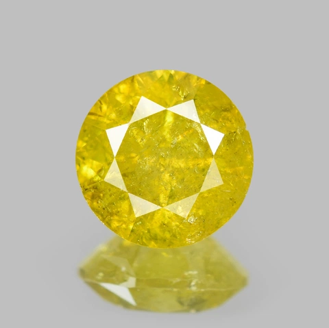 0.52 Cts Natural Yellow Diamond Round Shape Diamond GR9203