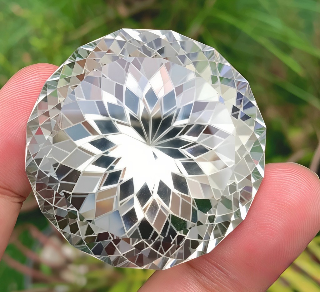 Massive 415 Ct Flower Cut Faceted Quartz Eye-Catching Collector’s Gemstone
